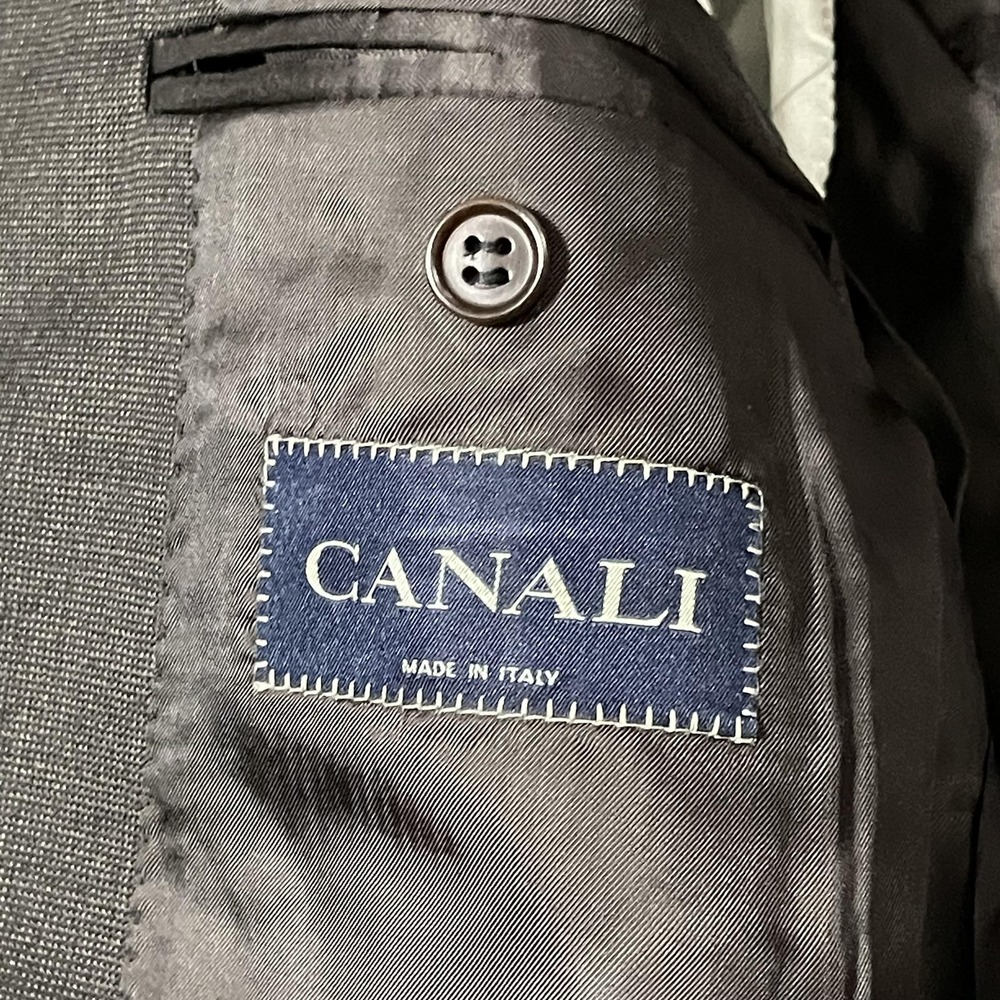 Canali Blazer Mens 44L Gray Wool 2 Button Sport Coat Jacket Business Italy EU 54 - Picture 2 of 16